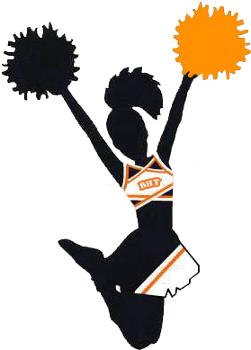 Cheerleader Cartoon Black And White (306x396), Png Download