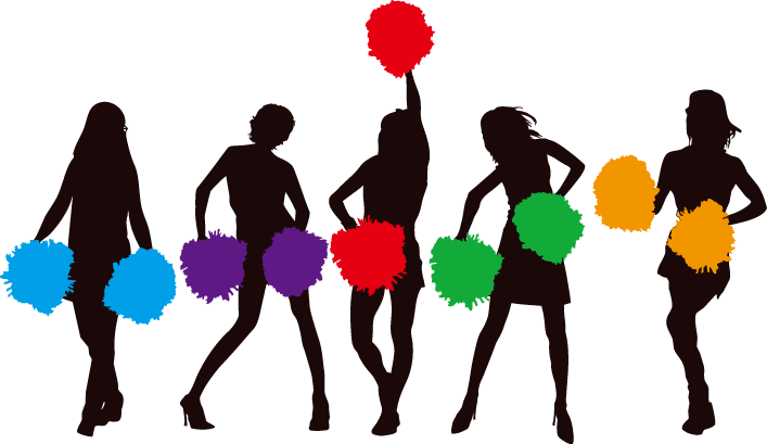 Cheerleading Cartoon Pom Pom Clip Art - Cheerleaders Png (707x409), Png Download
