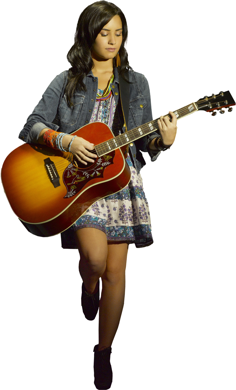 Imágenes En Png - Demi Lovato Plays Guitar (1014x1500), Png Download