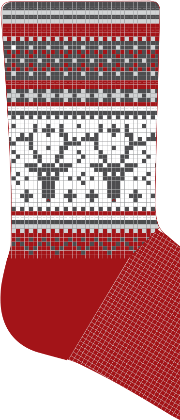 Christmas Stockings Diy Pattern Knitting Kit - Knitted Fair Isle Christmas Pattern (400x900), Png Download