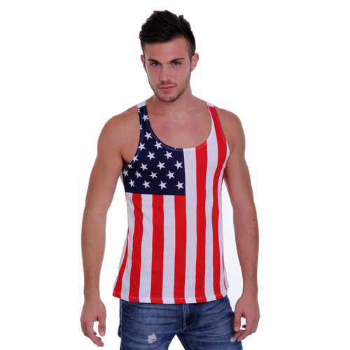 Men's Usa Flag Tank Top American Pride - Shirt (500x500), Png Download