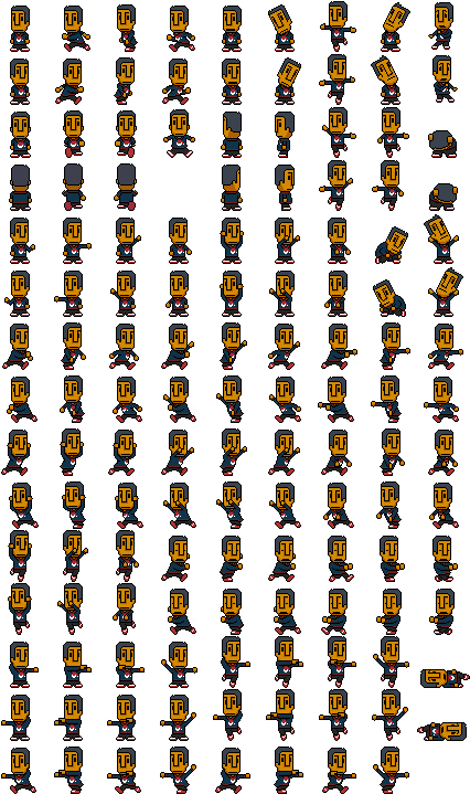 Christmas Sweater Abed - Ra's Al Ghul Sprite Sheet (432x720), Png Download