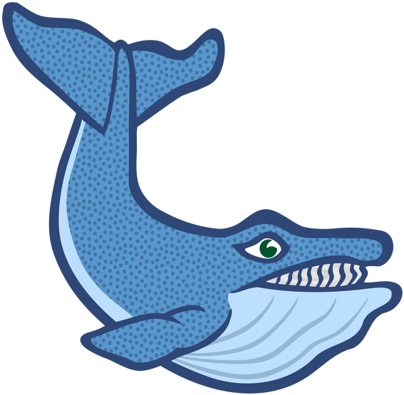 Colored Whale (600x588), Png Download