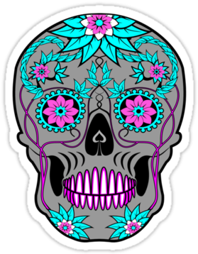 Simple Images Of Dia De Los Muertos Skulls Día De Los - Sugar Skull Color Palette (375x360), Png Download