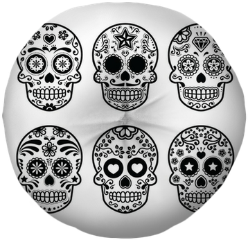 Mexican Sugar Skull, Dia De Los Muertos Icons Set Tufted - Simple Day Of The Dead Skull Designs (400x400), Png Download