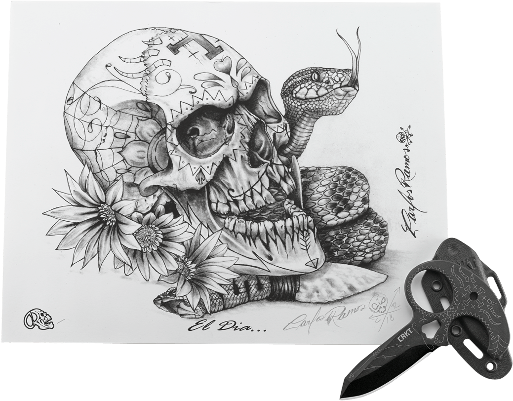 Tecpatl™ W/limited Edition Skull Illustration - Illustration (1840x824), Png Download