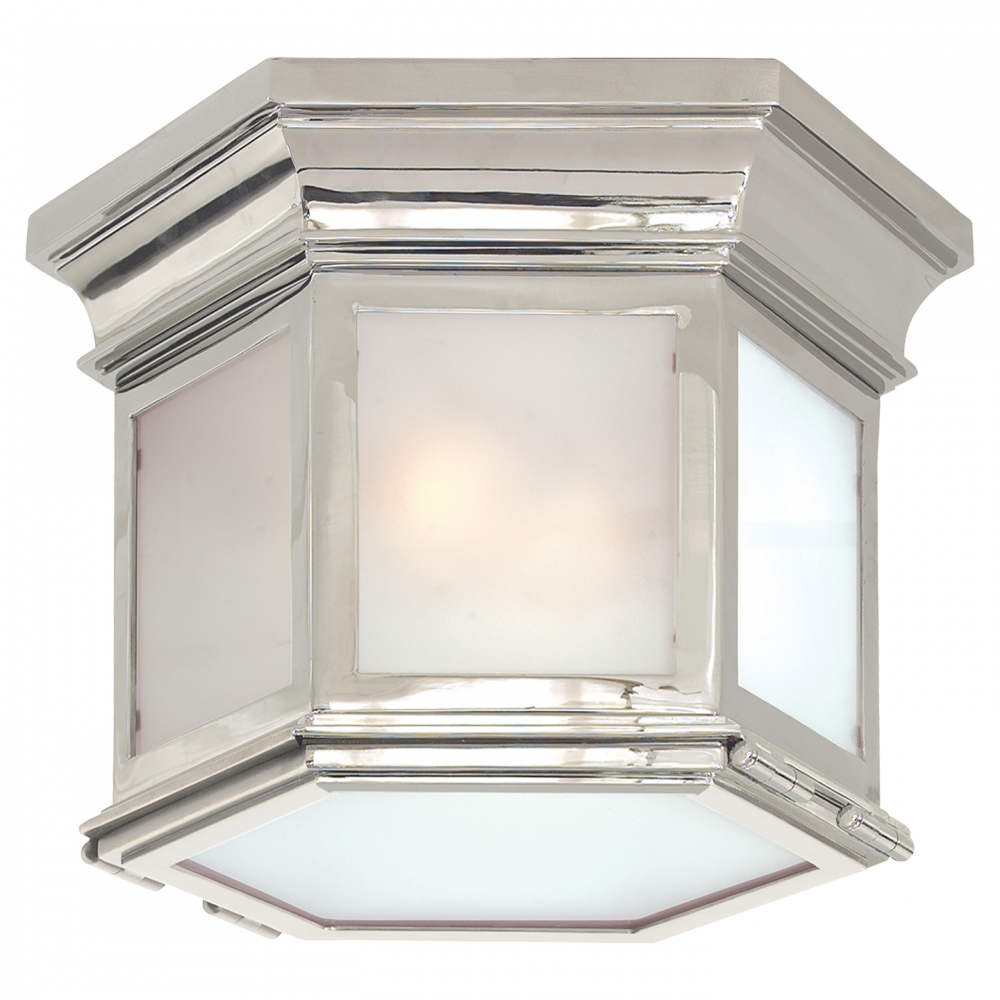 Club Small Hexagonal Flush Mount In Polished Nic - Visual Comfort Chc4125pn-cg E. F. Chapman Club 3 Light (1000x1000), Png Download