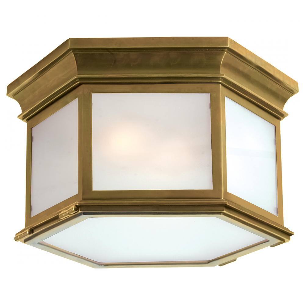 Club Large Hexagonal Flush Mount In Antique-burn - Visual Comfort Cho 4111ab-cg E. F. Chapman Traditional (1000x1000), Png Download
