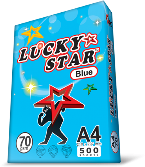 A4 70gsm Luckystar Blue 500sheets - Lucky Star A4 Paper 70gsm (600x600), Png Download