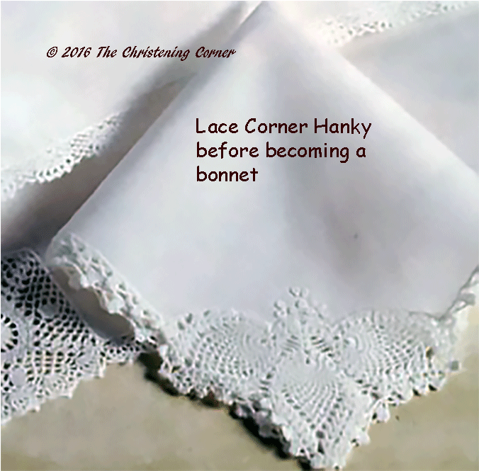 Lace Corner Baby Handkerchief Bonnet - Embroiderthis Lace Handkerchief - Angel White (675x900), Png Download