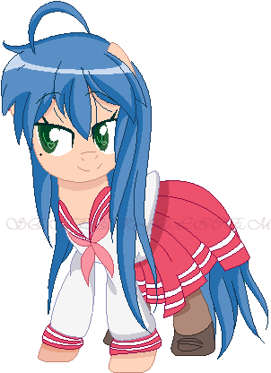 Semperfelicem, Cute, Izumi Konata, Lucky Star, Ponified, - Filename (303x425), Png Download