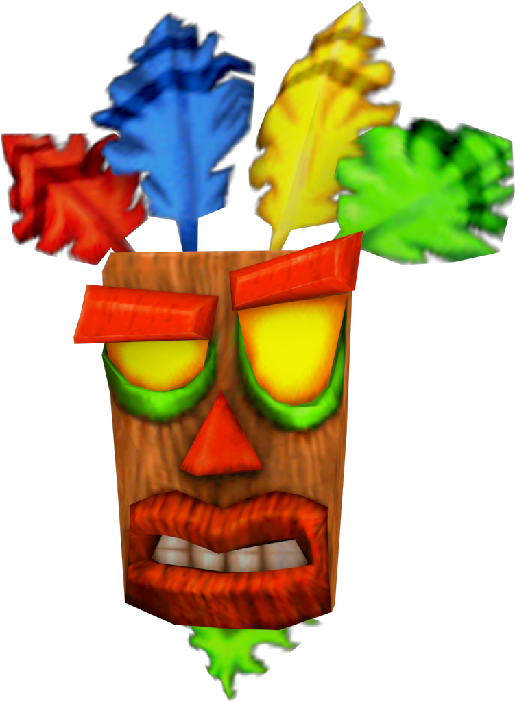 Aku Aku Cnk - Aku Aku Crash Bandicoot Mask (751x1024), Png Download