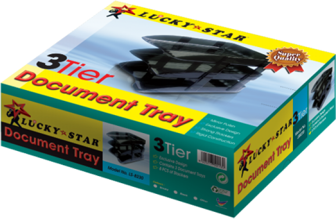 Lucky Star 3 Tier Document Tray (700x700), Png Download