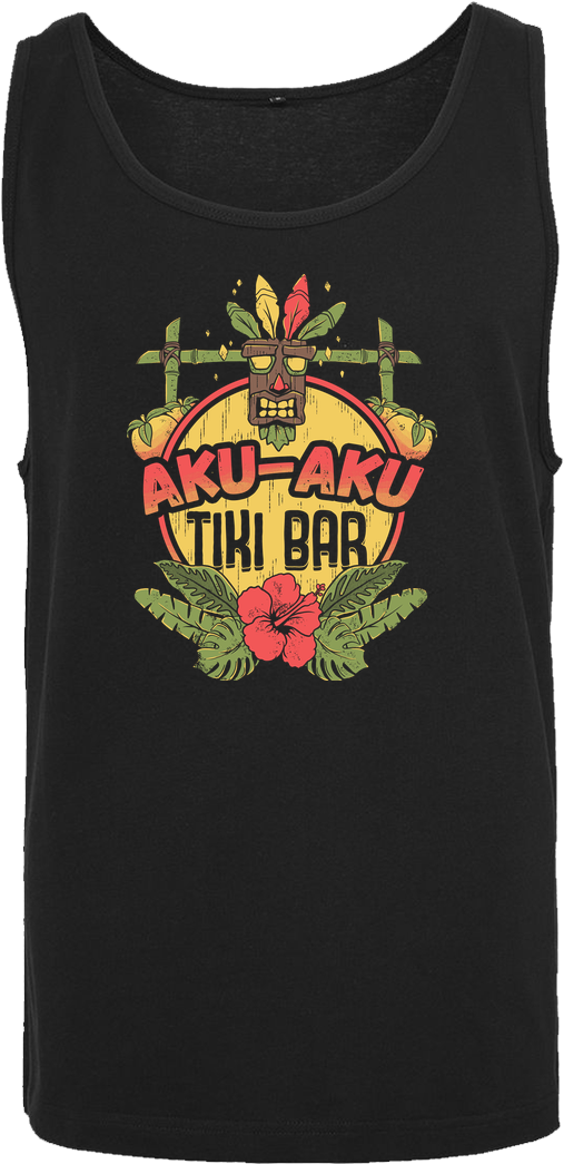 Ilustrata Aku Aku Tiki Bar T Shirt Tanktop Men Black (1044x1044), Png Download