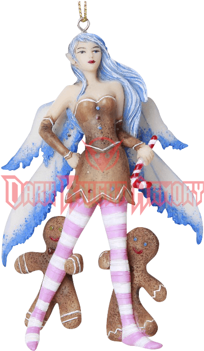 Gingerbread Fairy Hanging Ornament - Blue Gingerbread Fairy Ornament (689x689), Png Download