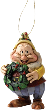 Jim Shore Happy Hanging Ornament Figure - Disney Traditions Happy (hanging Ornament) (370x370), Png Download