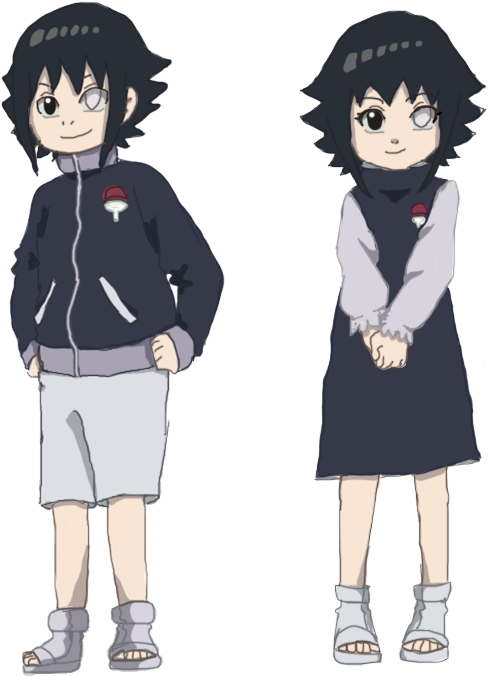 Uchiha Twins In Color By Yukideidara-darwda7 - Tsubaki Uchiha (566x698), Png Download