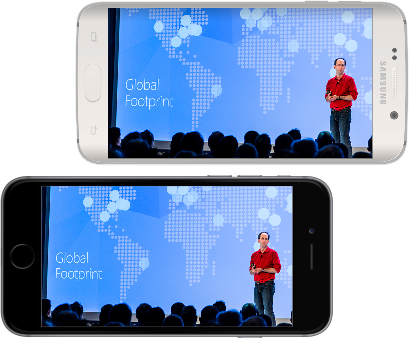 Mobile Live Streaming Galaxy And Iphone - Smartphone Live Streaming (1660x1360), Png Download