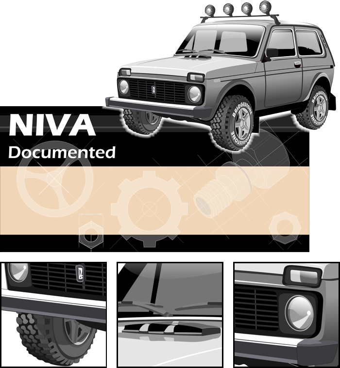 Niva 4x4, Vector Illustration For Ecatalogue, Car - Lada Niva Vector (700x759), Png Download