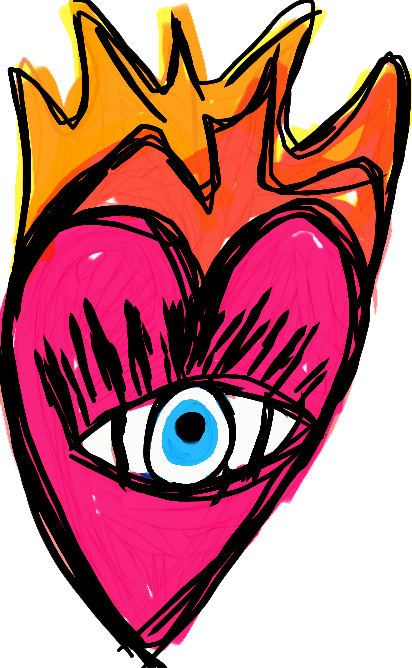 Flaming Heart By James Broussard - Heart (412x668), Png Download