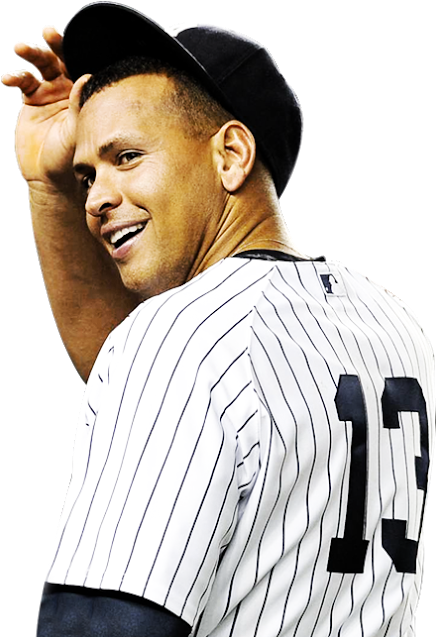 Bleeding Yankee Blue - Alex Rodriguez Png (444x640), Png Download