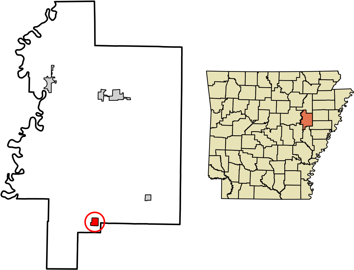 Woodruff County Arkansas Incorporated And Unincorporated - County Arkansas (1280x994), Png Download