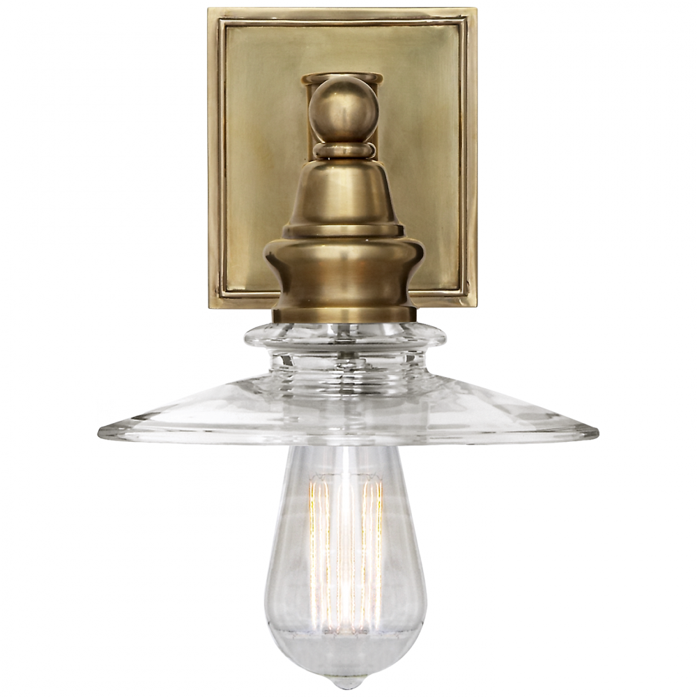 Covington Shield Sconce In Antique-burnished Bra - Shield Covington Sconce - Antiqued Brass - Visual Comfort (1000x1000), Png Download