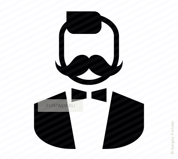 Vector Icon Of Stylish Man With Moustache And Bow Tie - Icon Stylish Man (620x553), Png Download