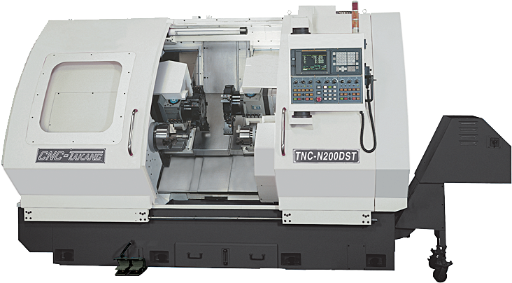 Tnc N200dst/dst B Twin Spindle Twin Turret Cnc Lathes - Cnc Machine Double Turret (750x600), Png Download