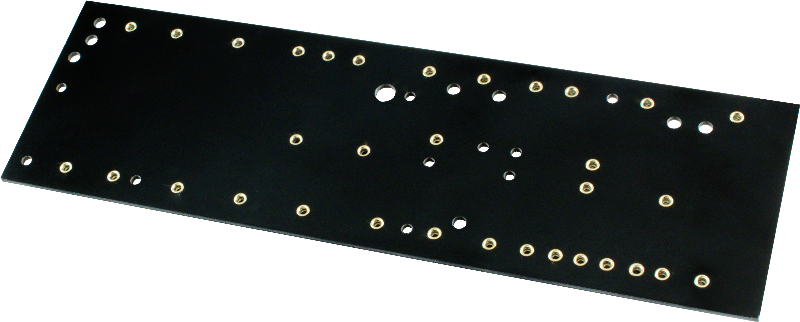 Black, 2mm, Loaded With 33 Turrets, 230mm X 70mm Image - Turret Board Black 2mm (800x322), Png Download