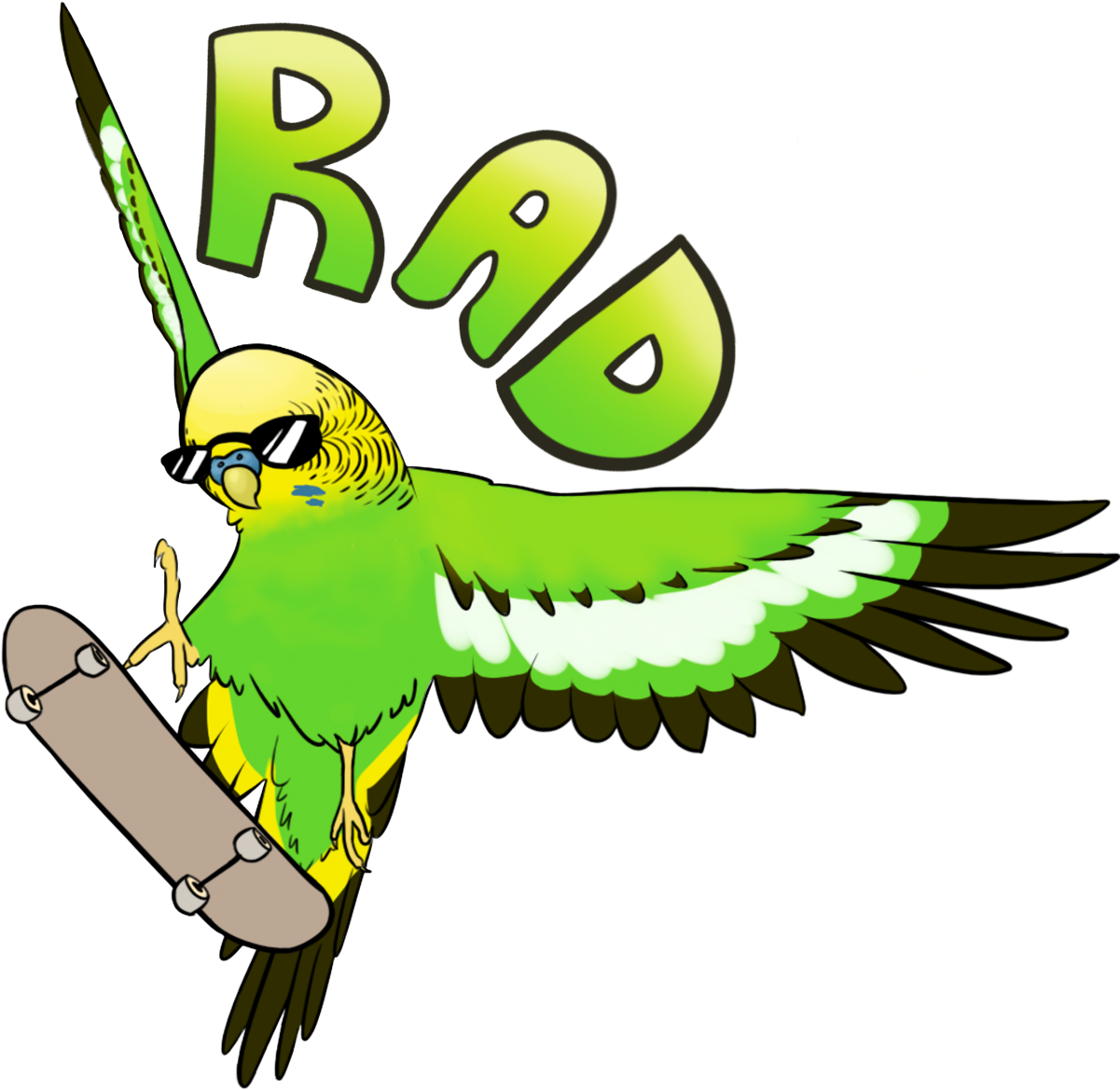 Rad Budgie (1280x1375), Png Download