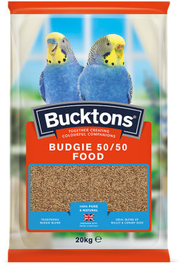 Budgie 50-50 Food 20kg - Bucktons Budgerigar Food With Spiralife (408x408), Png Download