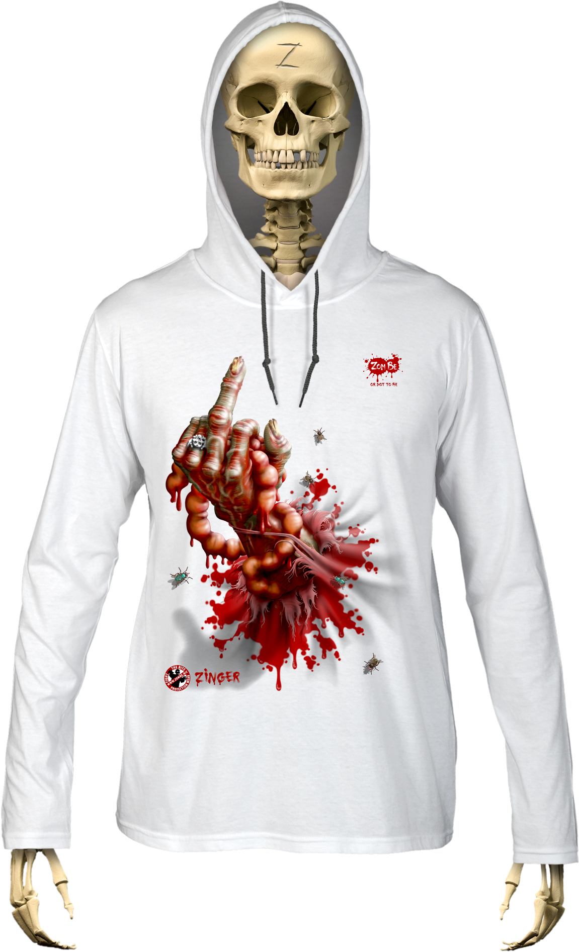 Zombe Hooded Longsleeves Anti Zombie Zinger For Man - Skeletal System Human Body (1302x1950), Png Download