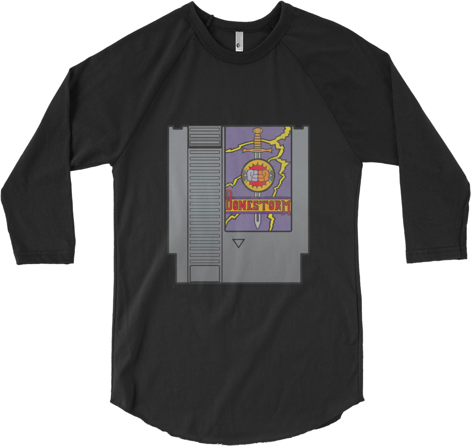 Bonestorm Nes Cartridge Simpsons Unisex 3/4 Baseball - Radiology Logos For T Shirts (1000x1000), Png Download