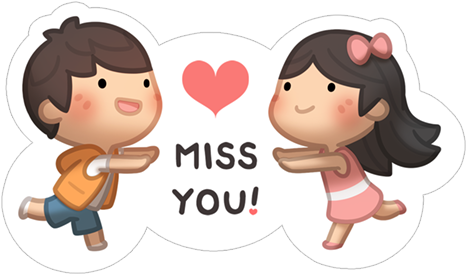 Miss You - Cute Hj Story (490x317), Png Download