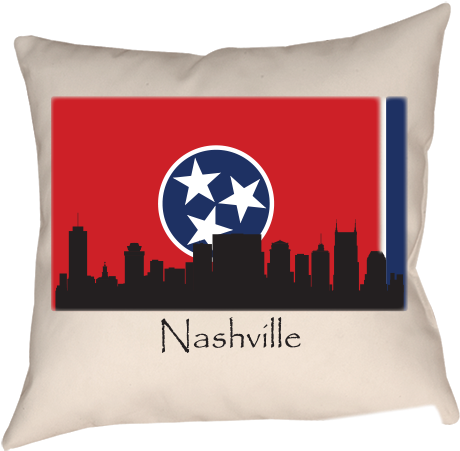 Nashville Skyline Double-sided Throw Pillow - Tennessee State Flag (500x500), Png Download