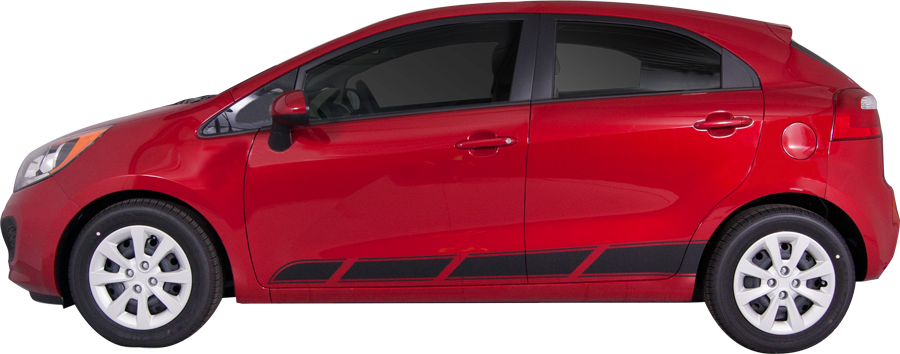 2011-2015 Kia Rio Strobe Vinyl Racing Vinyl Graphic - 2013 Kia (900x354), Png Download