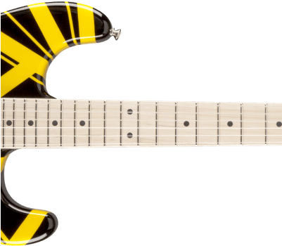 Eddie Van Halen Wolfgang Special Striped Series Black - Evh Striped Series Electric Guitar Black With Yellow (400x400), Png Download