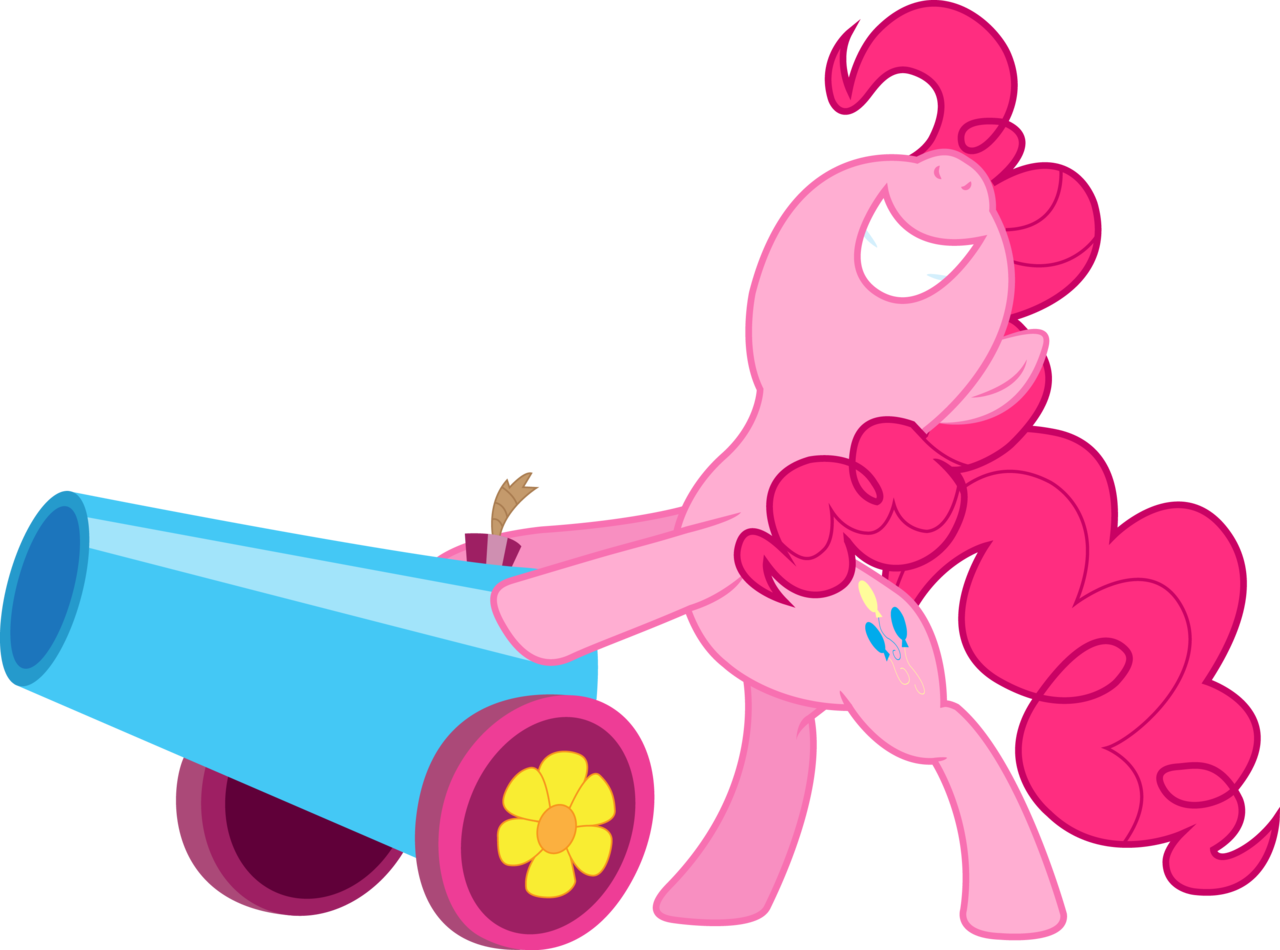 Silentmatten, Party Cannon, Pinkie Pie, Safe, Simple - Pinkie Pie With Her Party Cannon (1280x950), Png Download