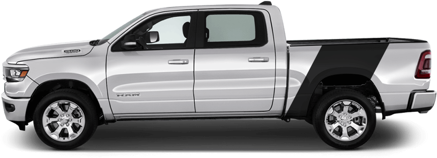 Dodge Ram 1500 2019 To Present Bedside Banner Rally - Dodge Ram 1500 Side View (880x311), Png Download