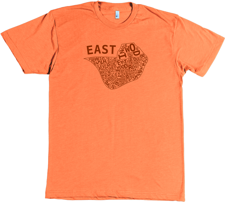 East Nashville Hood Tee - Orange Heather T Shirt (800x800), Png Download