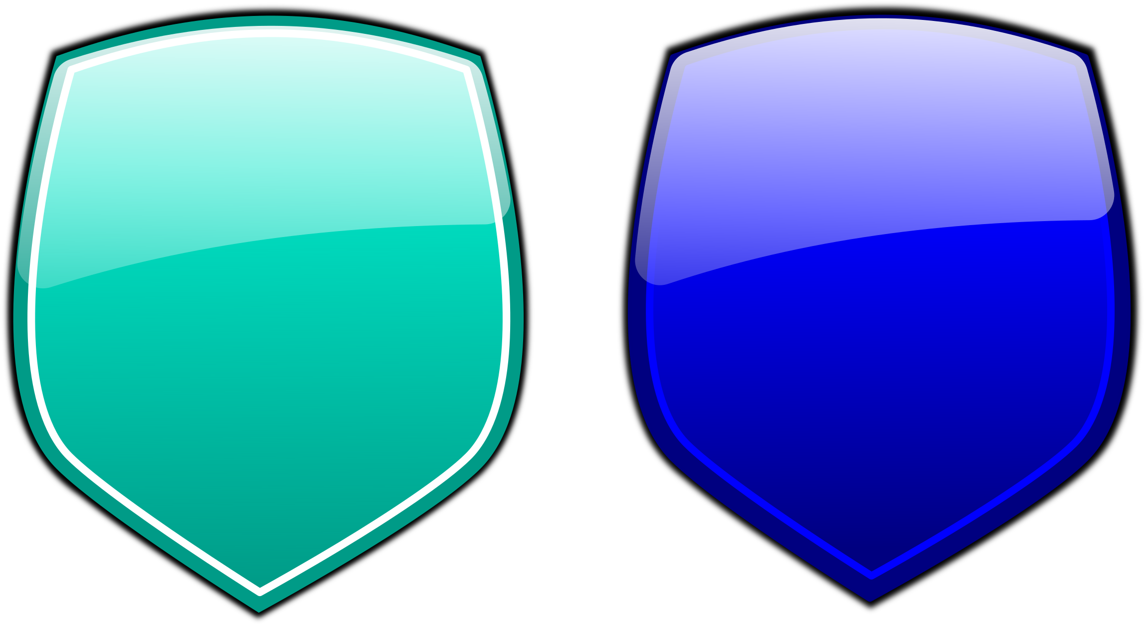Clipart - - Glossy Shield (2400x1310), Png Download