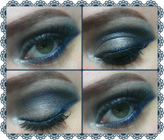 Silver And Navy Smokey - Eye Shadow (560x479), Png Download