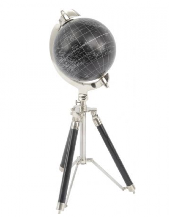Artisanti Vasco Noir Black Globe On Tripod Stand (750x750), Png Download