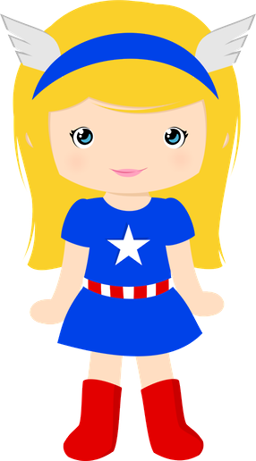 Super Girl Clipart Printable - Captain America Girl Clipart (286x516), Png Download