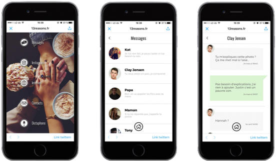Netflix France Invites Users To Explore The Phone Of - Hannah Baker Phone (618x347), Png Download