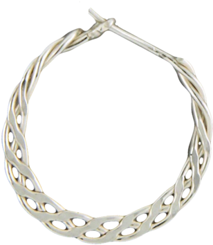 Mini Braided Hoop Earring 16mm - Braided Hoop Earring (362x400), Png Download