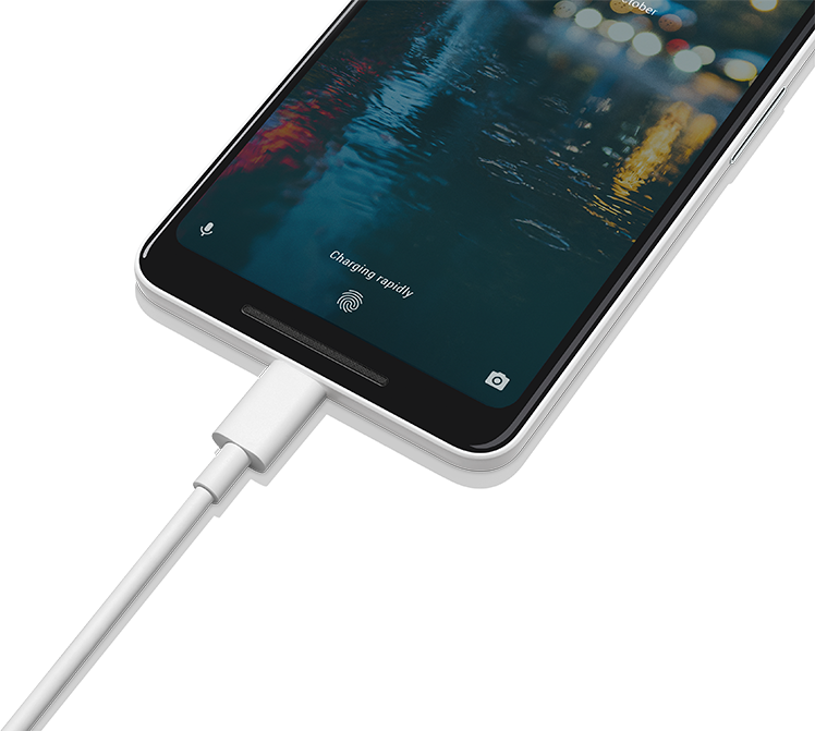 The Google Pixel 2 Battery Charges Quickly - Google Pixel 2 64gb - Blue (748x671), Png Download