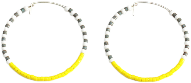Sidai Yellow Zebra Hoop Earring - Borda Em Formato De Circulo (700x700), Png Download