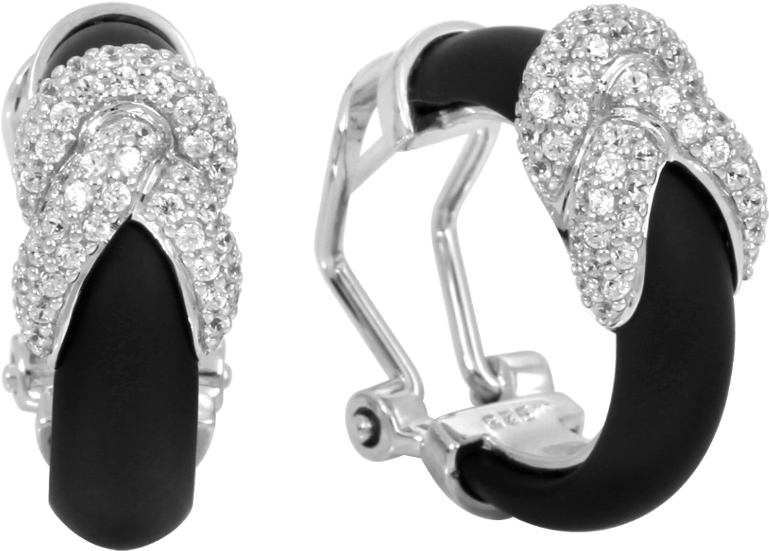 Sterling Silver Italian Rubber Ariadne Hoop Earrings - Belle E'toile Ariadne Earrings (1213x865), Png Download